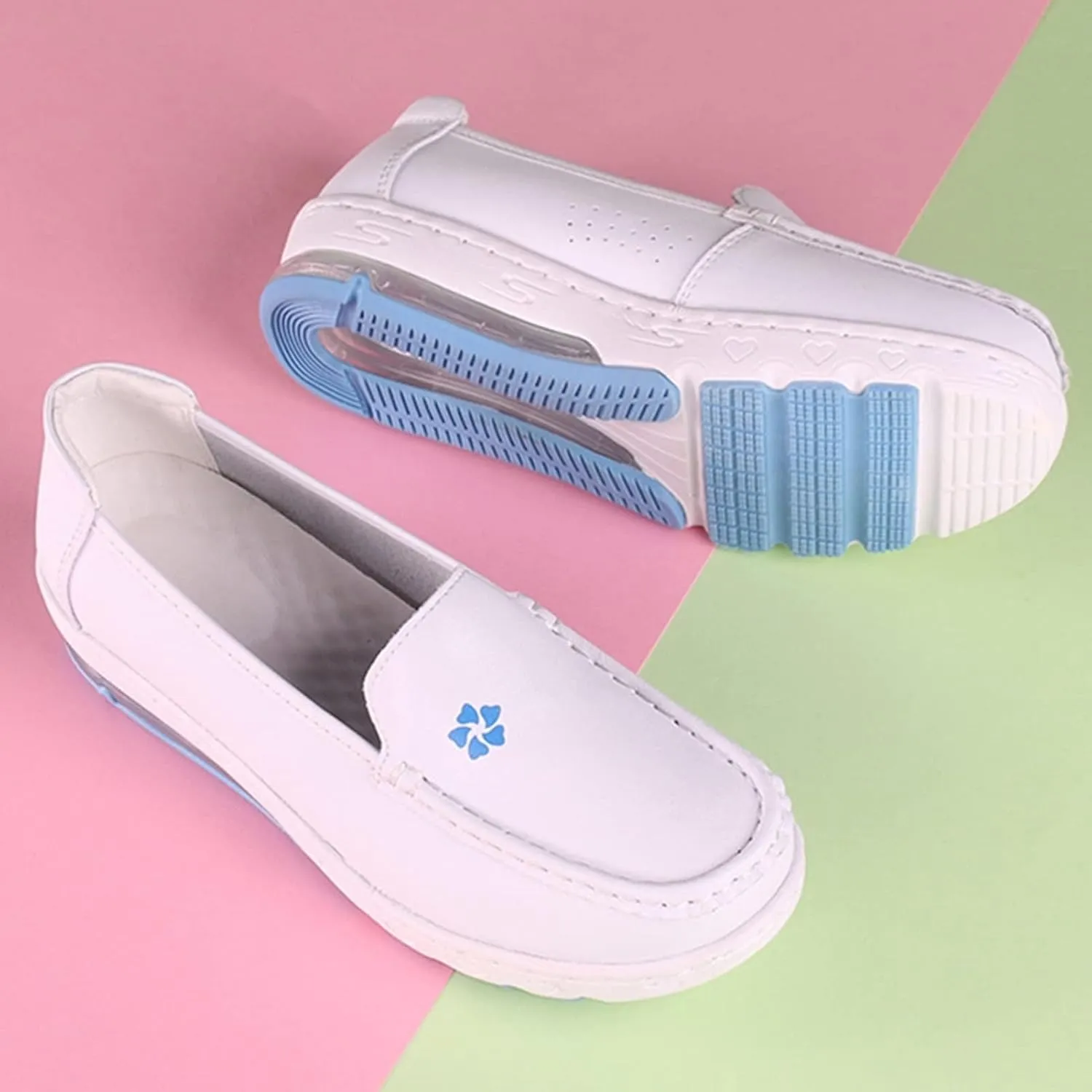 Orthopedic Nursing Shoes for Women with Arch Support,Professional Lightweight Healthcare Nurse Shoes,Comfortable Breathable Loafer Waterproof Work Shoes,EVA Air Cushion