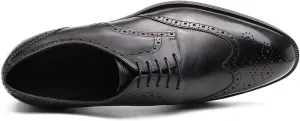 Oxford for men formal shoes handmade dress Italian Genuien grain leather luxury custom brogue wing tips round toe lace up shoes