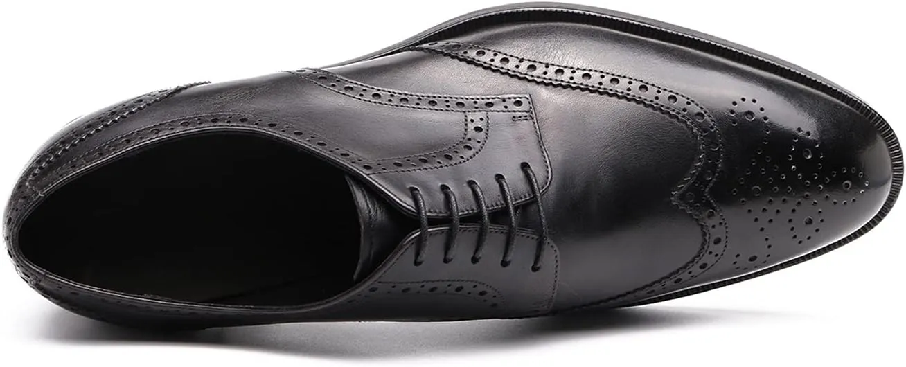Oxford for men formal shoes handmade dress Italian Genuien grain leather luxury custom brogue wing tips round toe lace up shoes