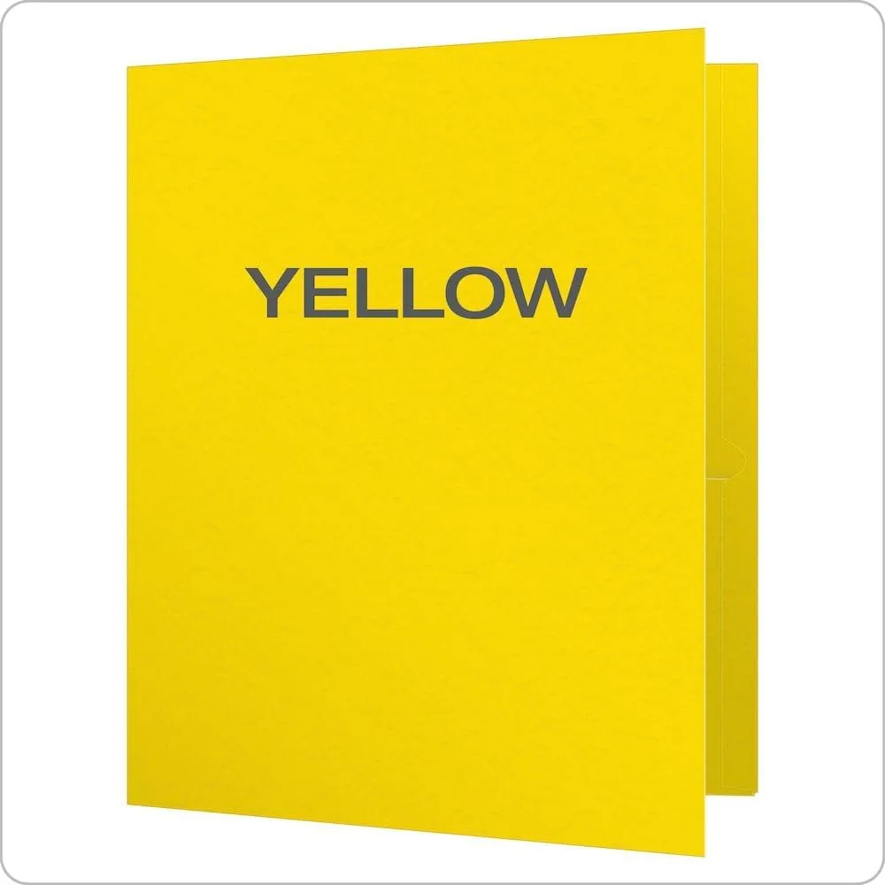 Oxford Two-Pocket Folders w/Fasteners, Yellow, Letter Size, 25 per Box (57709)