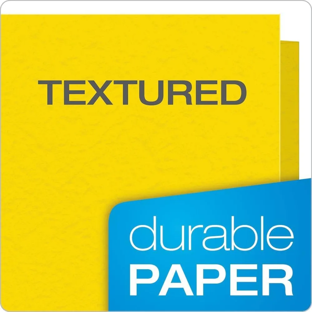 Oxford Two-Pocket Folders w/Fasteners, Yellow, Letter Size, 25 per Box (57709)