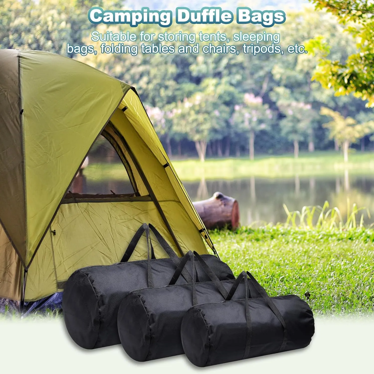PATIKIL Folding Camping Chair Replacement Bag 17.7" x 11.8", Portable Camping Storage Tent Bag with Handle Strap for Outdoor Camping Hiking Travel, Black