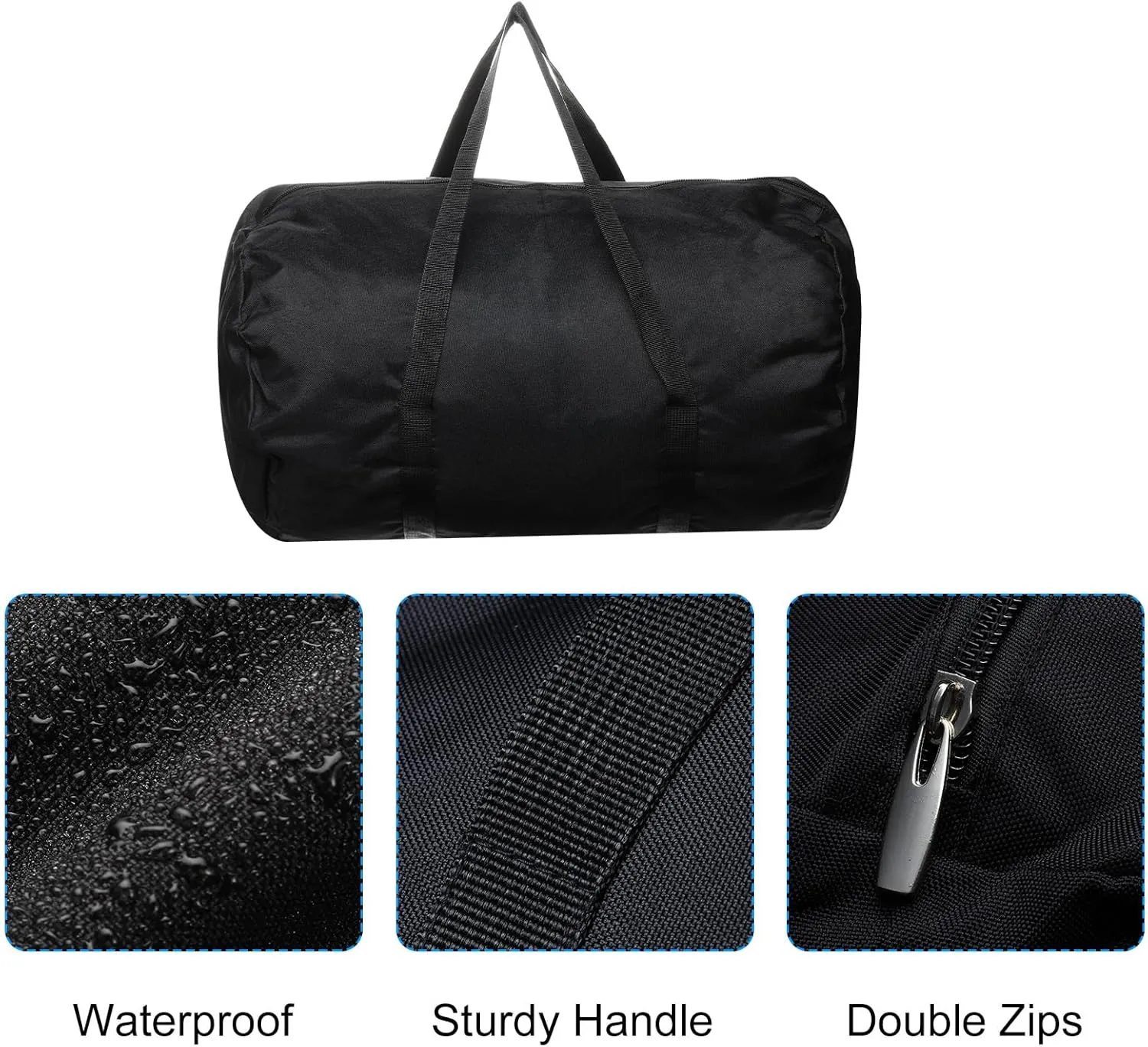 PATIKIL Folding Camping Chair Replacement Bag 17.7" x 11.8", Portable Camping Storage Tent Bag with Handle Strap for Outdoor Camping Hiking Travel, Black