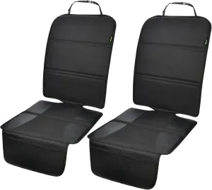 PIDO Car Seat Protector, 2 Pack Seat Protectors for Under Child Carseat, Thick Padding, Waterproof Fabric and Anti-Slip Base, Protective Pad for Car Interiors, Black