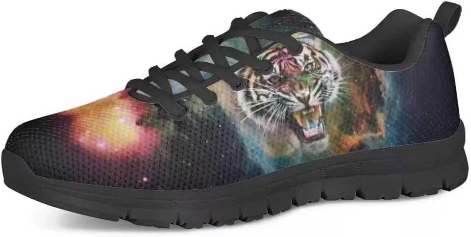 PinUp Angel Cool Galaxy Print Mens Walking Running Shoes Sneakers Casual Lace Up Mesh Shoes