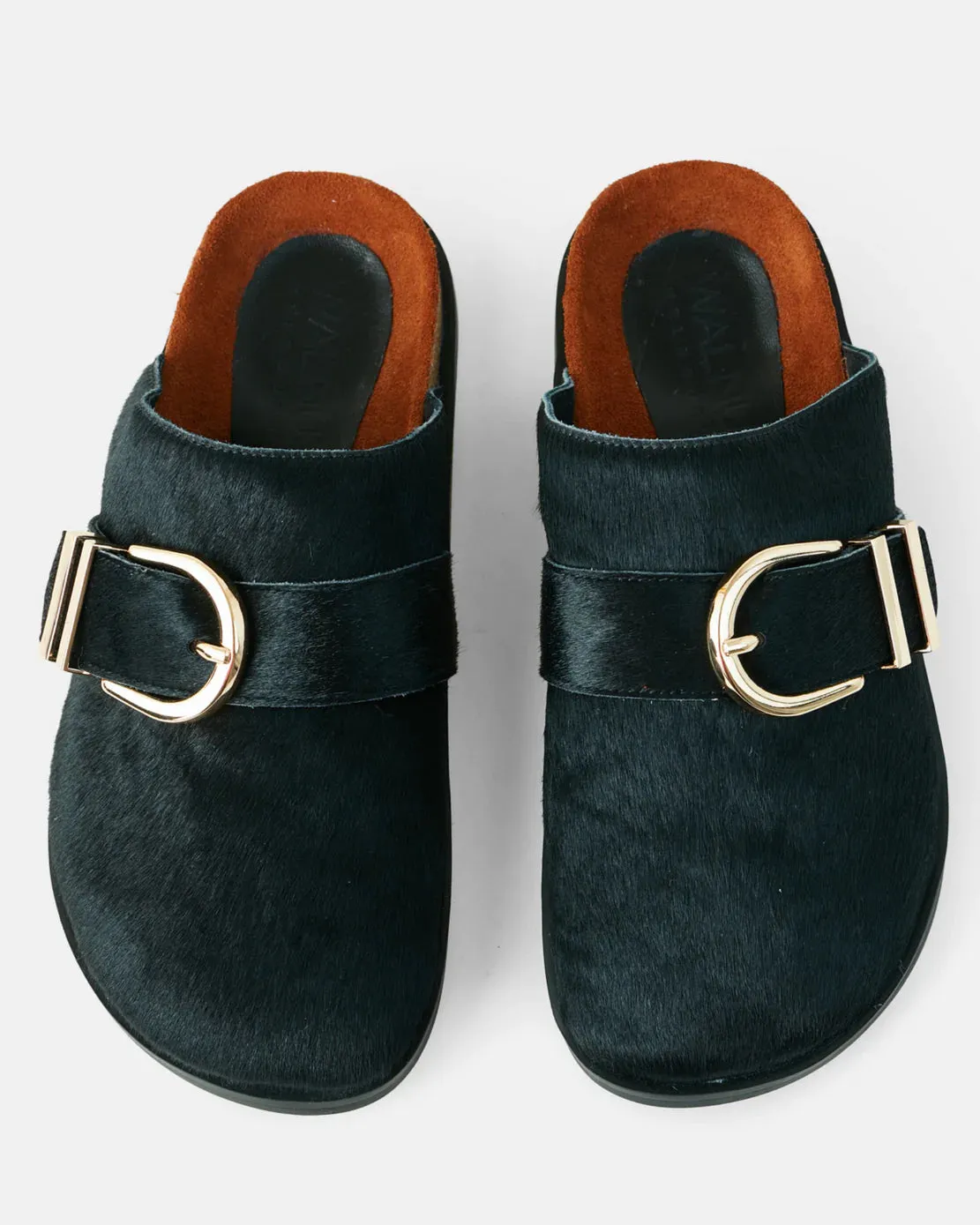 Port Leather Mule- Black