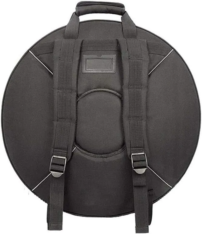 Professional 25inch Inner HANDPAN Case 23inch HandPan Bag Shoulders Hand-held Steel Tongue Drum Bag HandPan Box Composite Leather Shock Absorption Backpack (23inch Thick Black HandPan Cover)