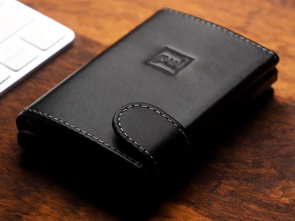PULARYS OXFORD Mini Wallet - Credit Card Holder - Made of Italian Leather - RFID blocking - Space for up to 9 Cards - One Compartment - Front Pocket Wallet - For Men and Women - Classic