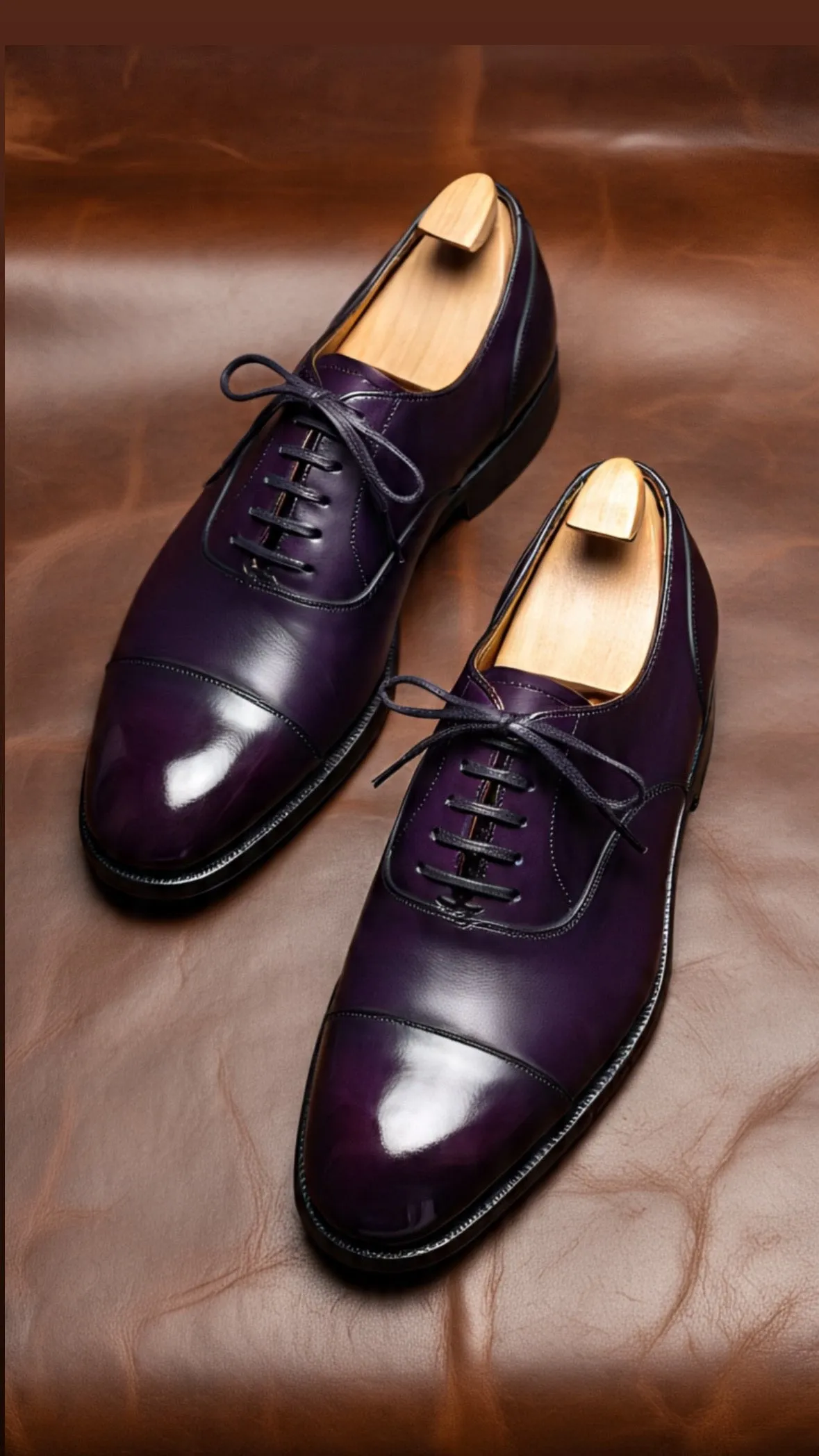 Purple captoe oxford