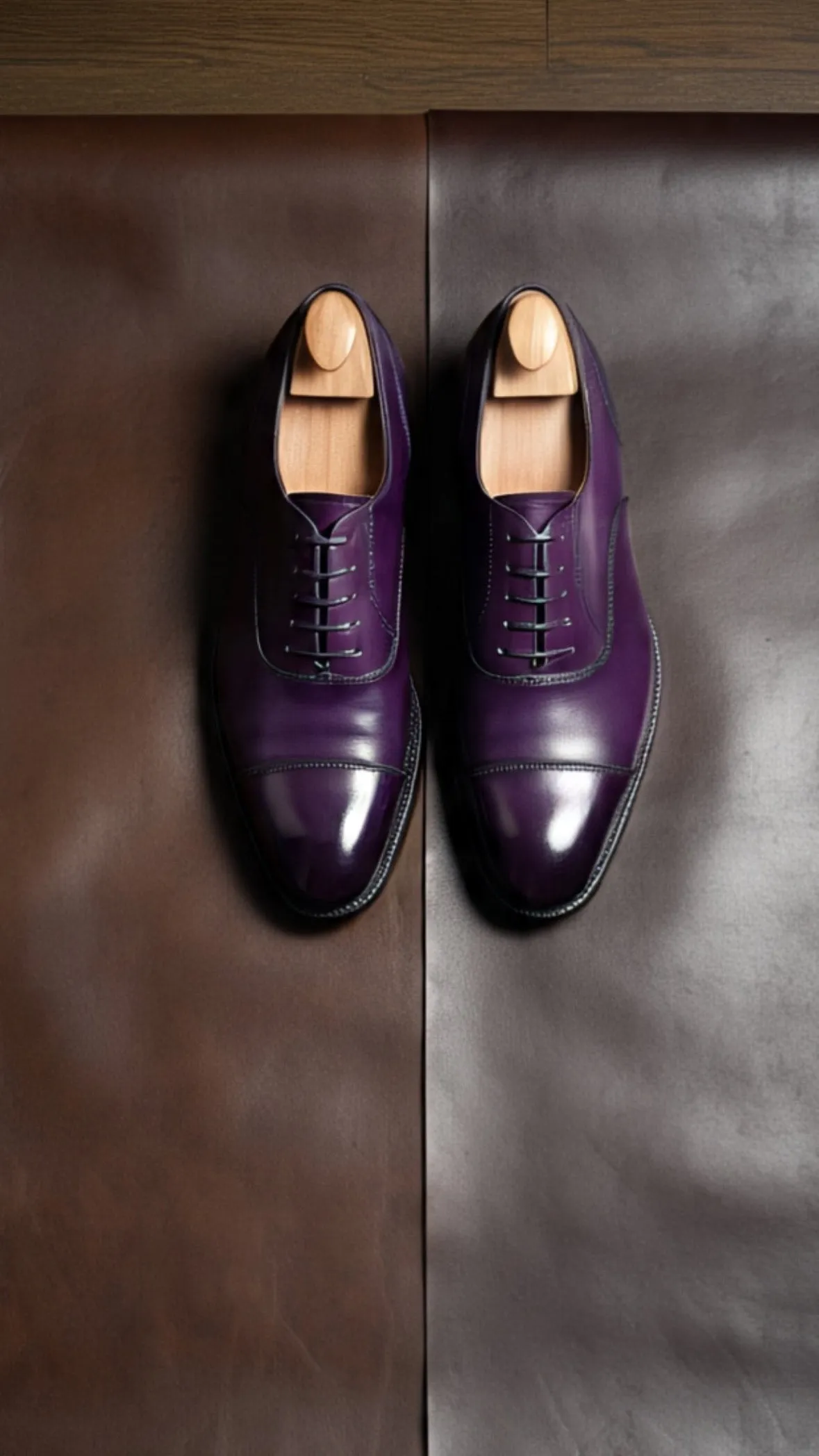 Purple captoe oxford