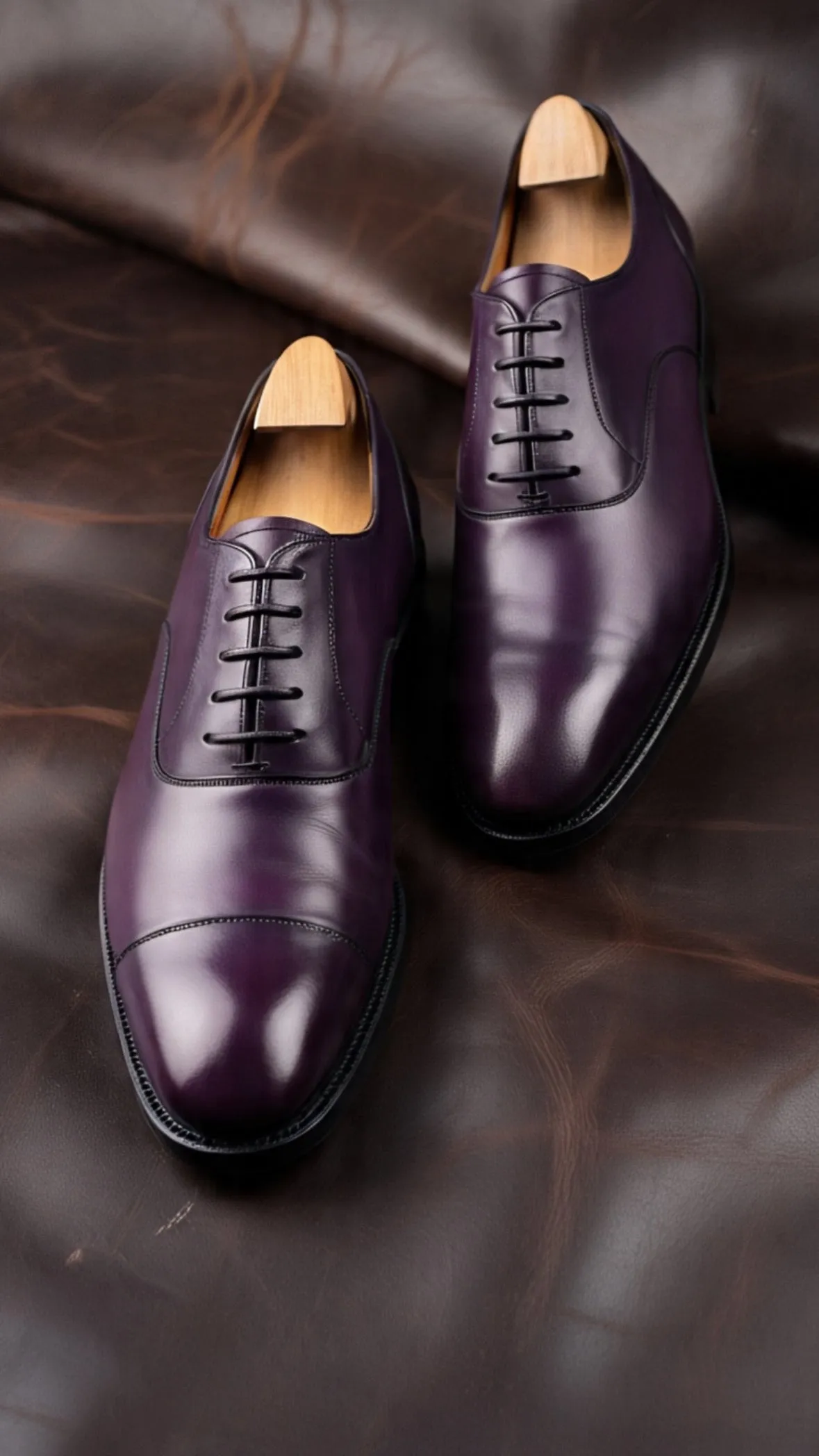 Purple captoe oxford