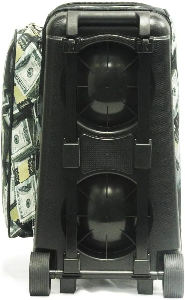 Pyramid Deluxe Double Roller 2 Ball Bowling Bag with Large Separate Shoe Compartment (Up To 2 Pairs Of Shoes) and Accessory Pockets, Sturdy Square Handle - Extends to 40" - Pro Options Available