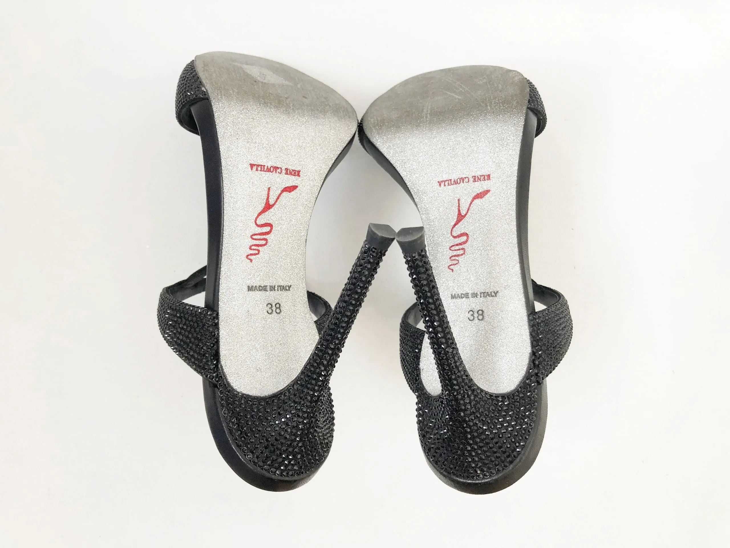 Rene Caovilla T-Strap Mule Size 38 It (8 Us)