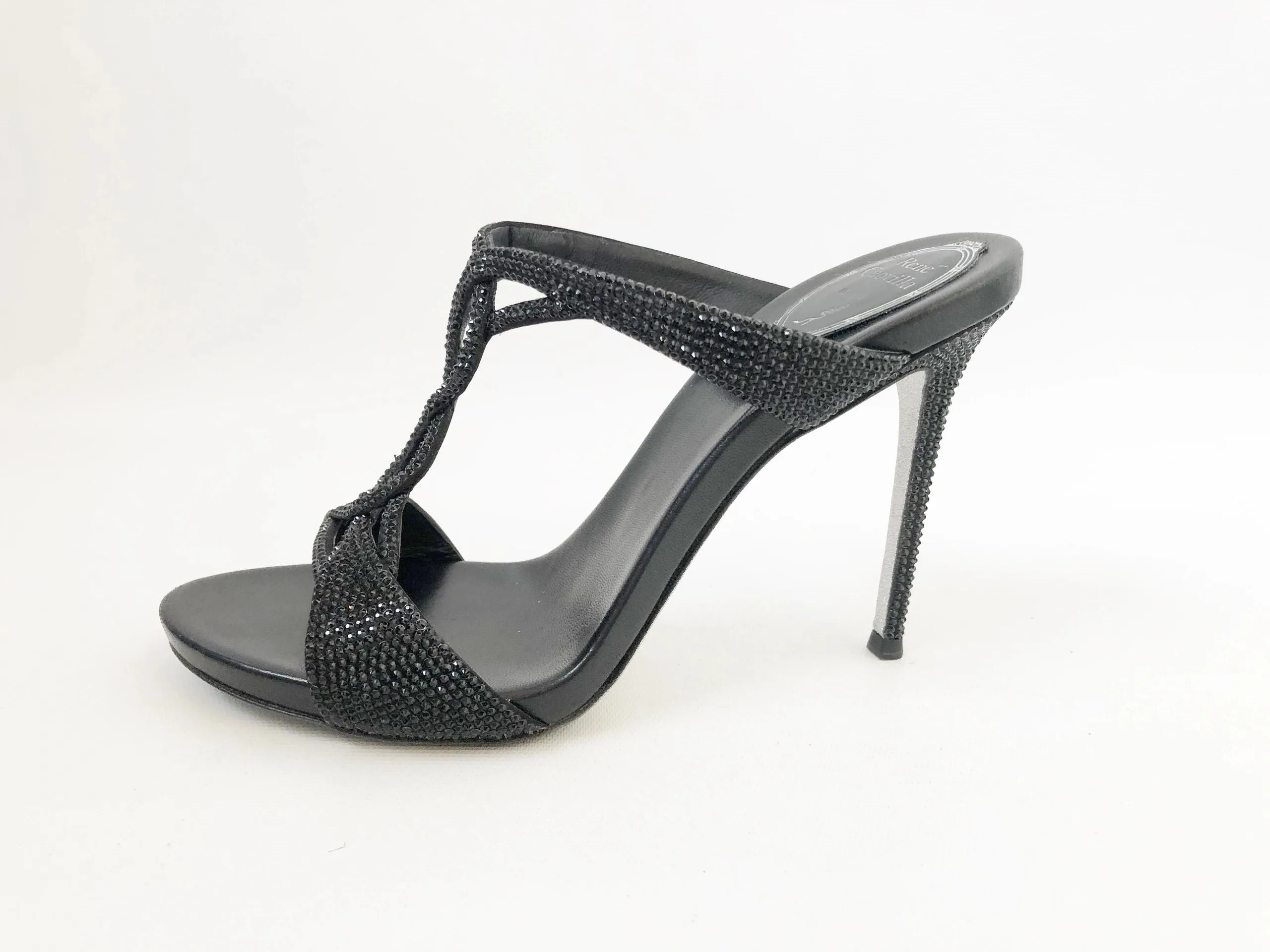 Rene Caovilla T-Strap Mule Size 38 It (8 Us)