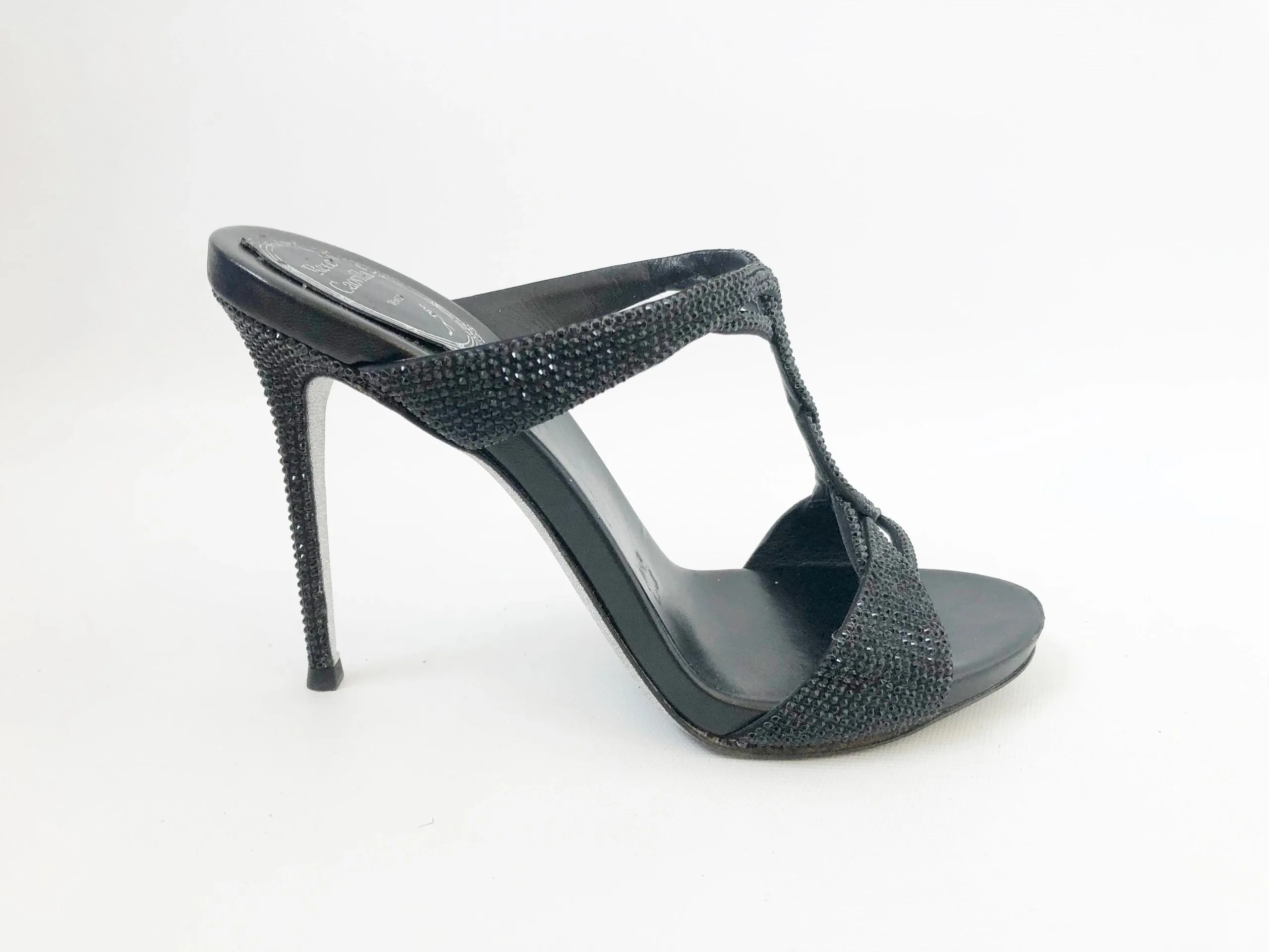 Rene Caovilla T-Strap Mule Size 38 It (8 Us)