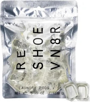 Reshoevn8r Sneaker Laundry Detergent, 18 Pods, Fresh Linen Scent, Ditch Regular Detergent, Deep Cleans, Condition, Remove Odors, For Mesh, Canvas Shoes