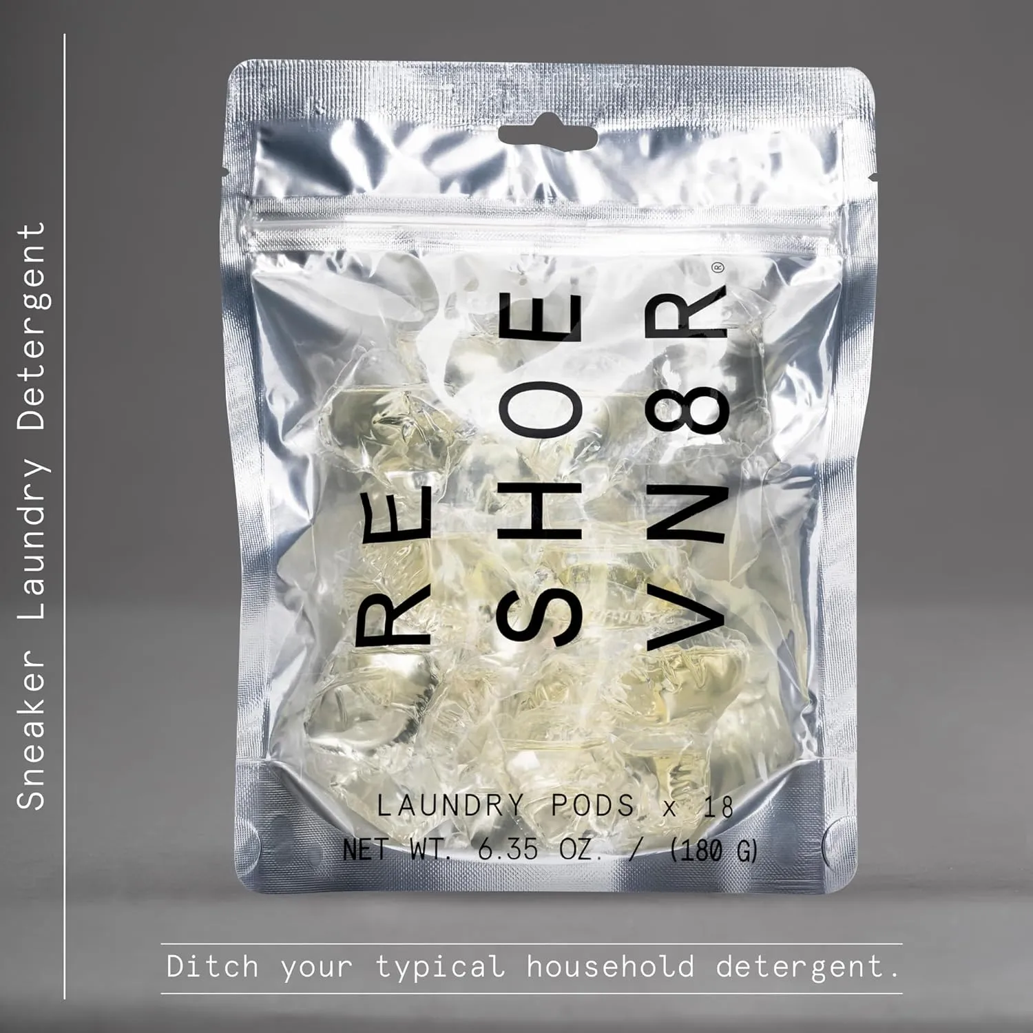 Reshoevn8r Sneaker Laundry Detergent, 18 Pods, Fresh Linen Scent, Ditch Regular Detergent, Deep Cleans, Condition, Remove Odors, For Mesh, Canvas Shoes