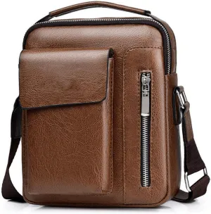 Retro Men's 1 Shoulder Bag Crossbody Men's Bag Business Casual Backpack Carrying Men's Bag(B)