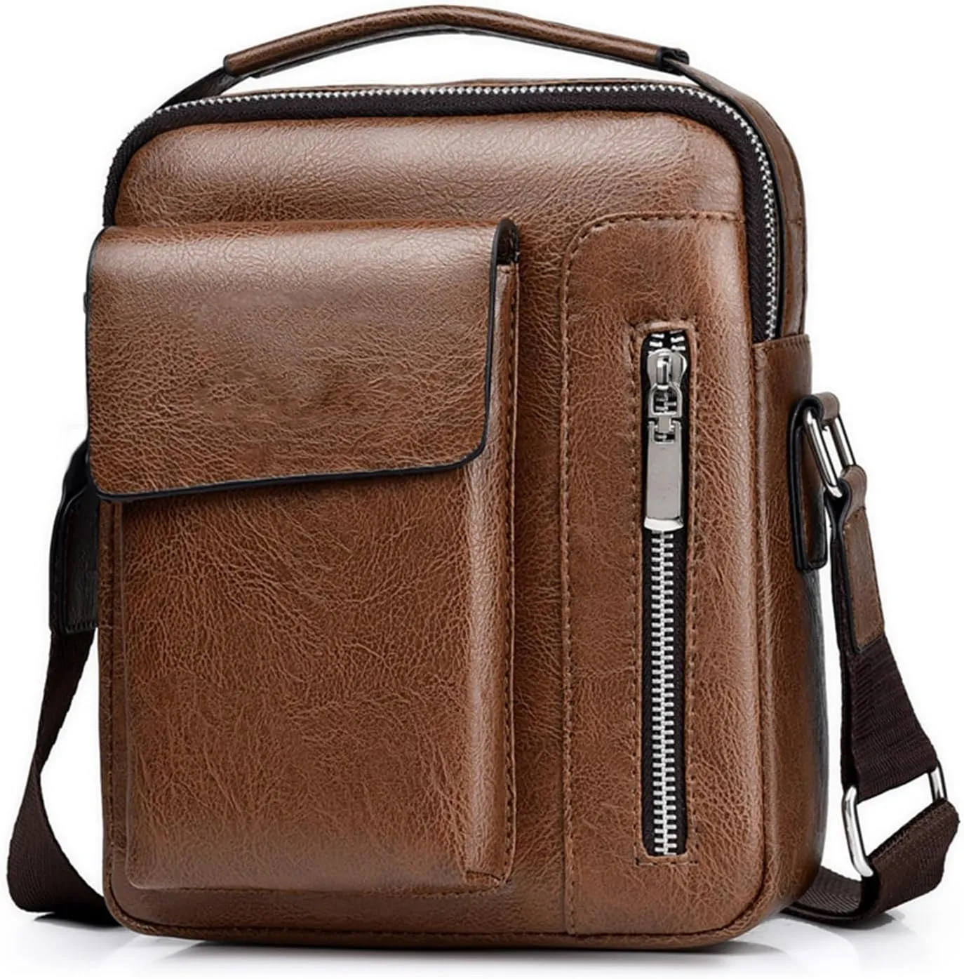 Retro Men's 1 Shoulder Bag Crossbody Men's Bag Business Casual Backpack Carrying Men's Bag(B)