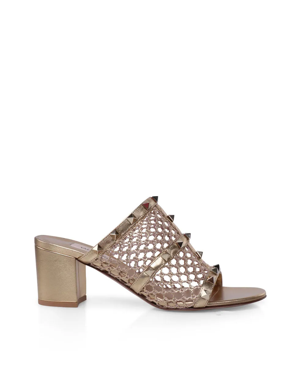 Rockstud Caged 60mm Mule in Gold