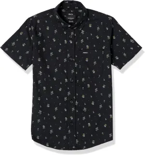 RVCA Boys' Fall Short Sleeve Button Up Collar Woven