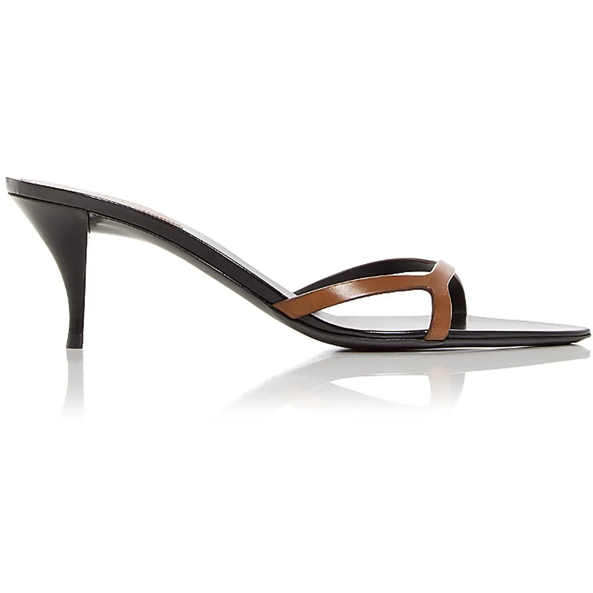 Saint Laurent Womens GIPPY Leather Pointed toe Mule Sandals