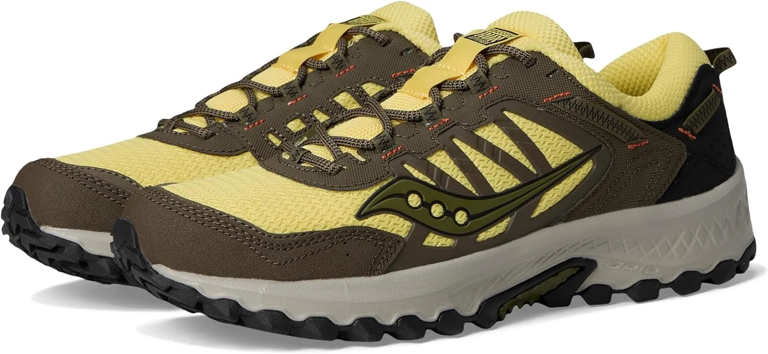 Saucony Unisex Grid Peak Sneaker, Yellow/Walnut, 14 US Men