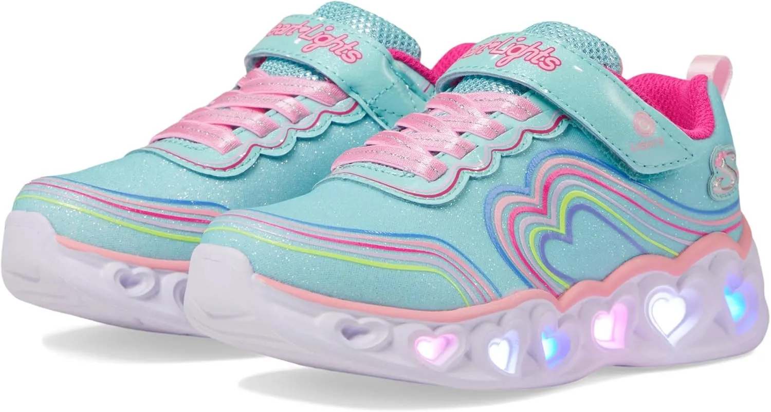 Skechers Unisex-Child Lights-Retro Hearts Sneaker