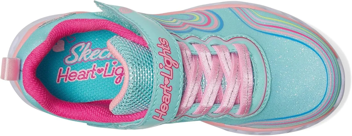 Skechers Unisex-Child Lights-Retro Hearts Sneaker