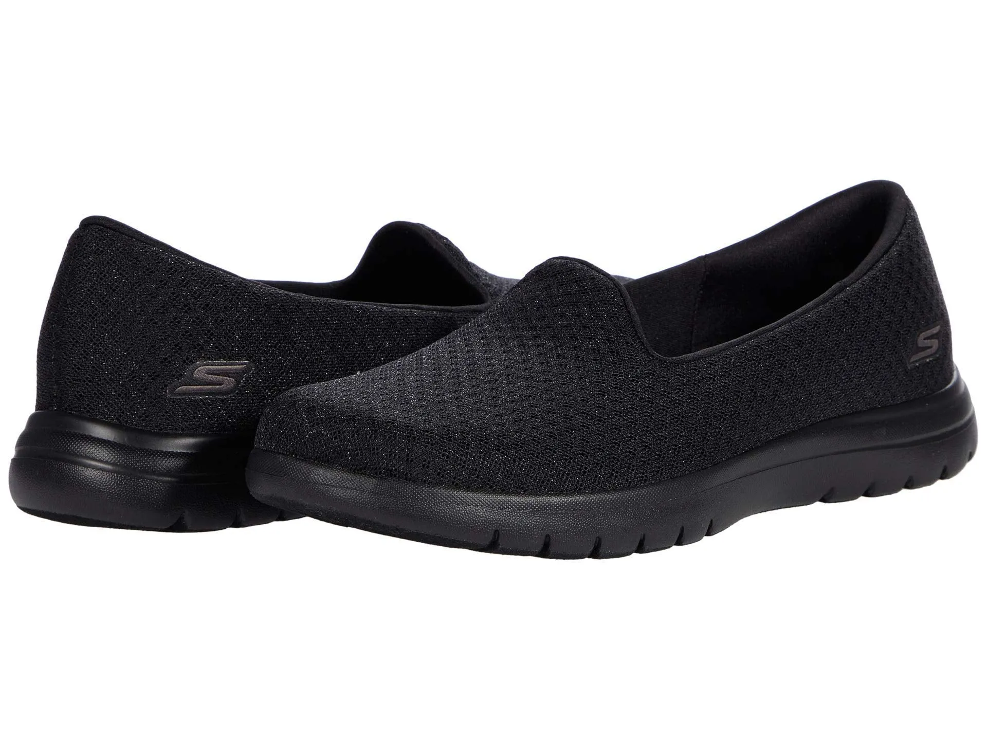 Skechers womens Loafer Flat, Black, 7.5 US