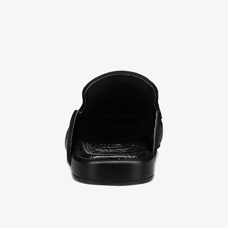 Snake Prints Horsebit Leather Slippers