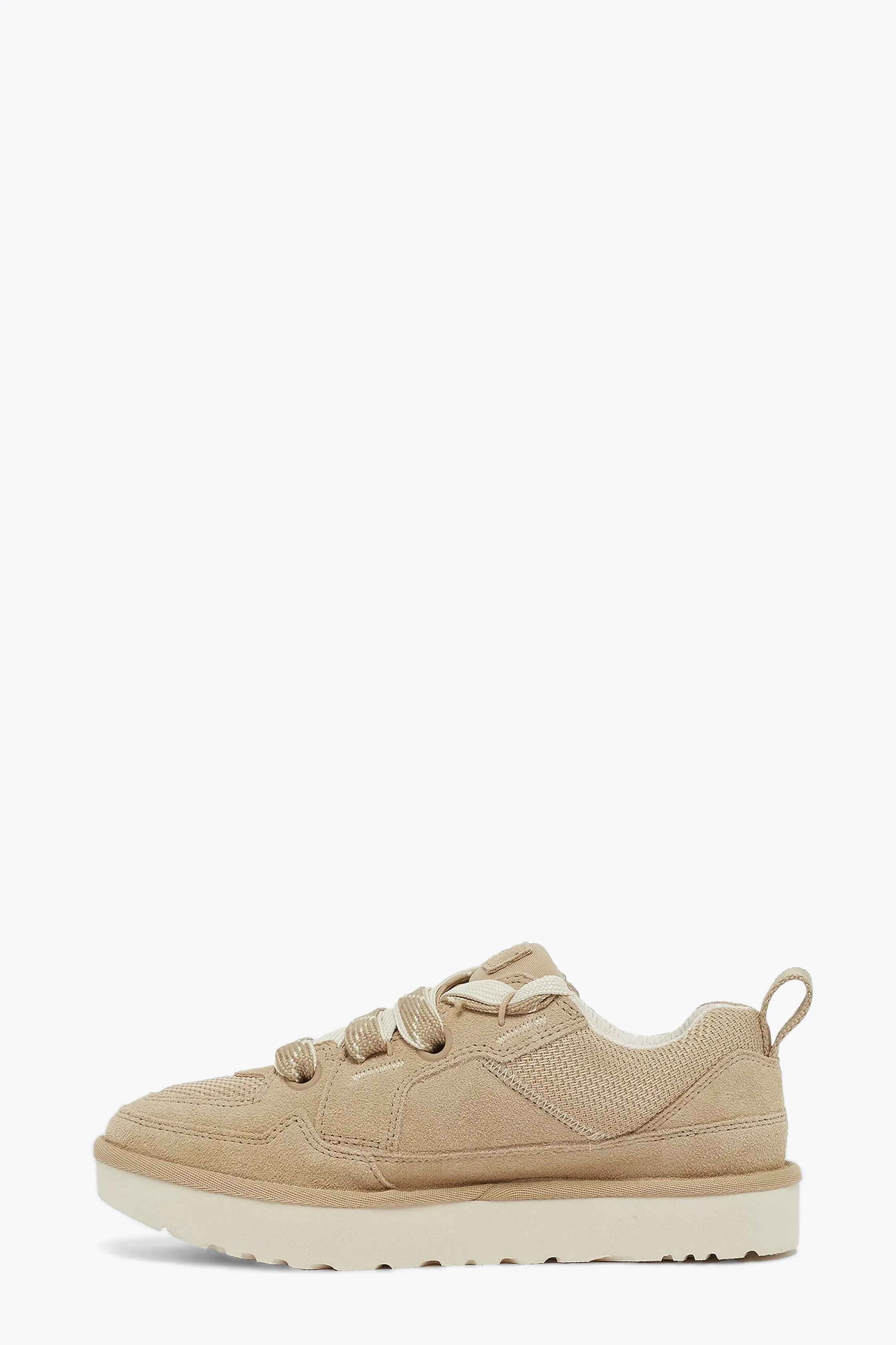 Sneaker bassa in camoscio beige con lacci - M Lo Lowmel