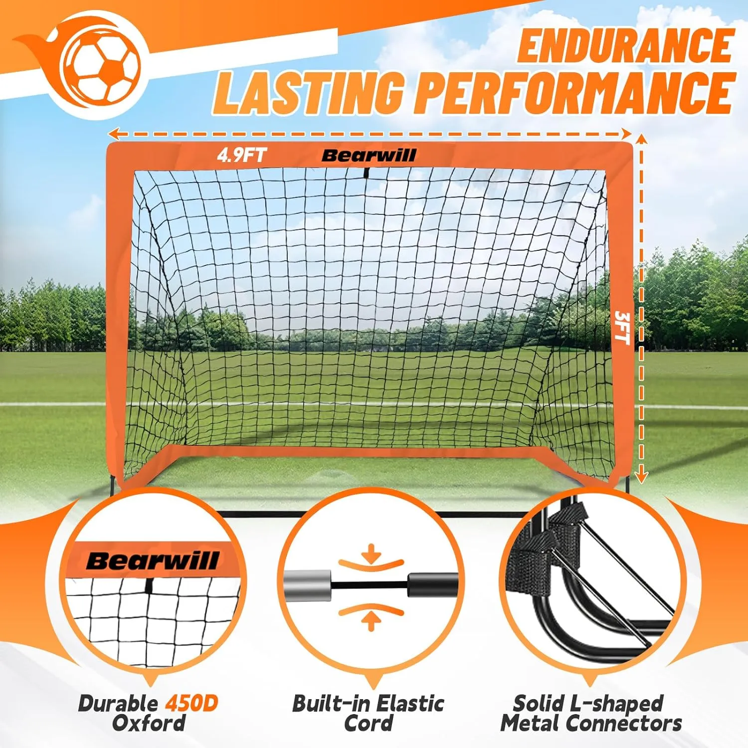 Soccer Goal, Kids Soccer Goals for Backyard Set of 2, 4x3ft Portable Soccer Goal Pop Up Soccer Net, Kids Soccer Net Training Equipment with Soccer Ball, Ladder, Cones, Targets