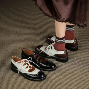 Soriano Two Tone Oxford Brogue Loafers