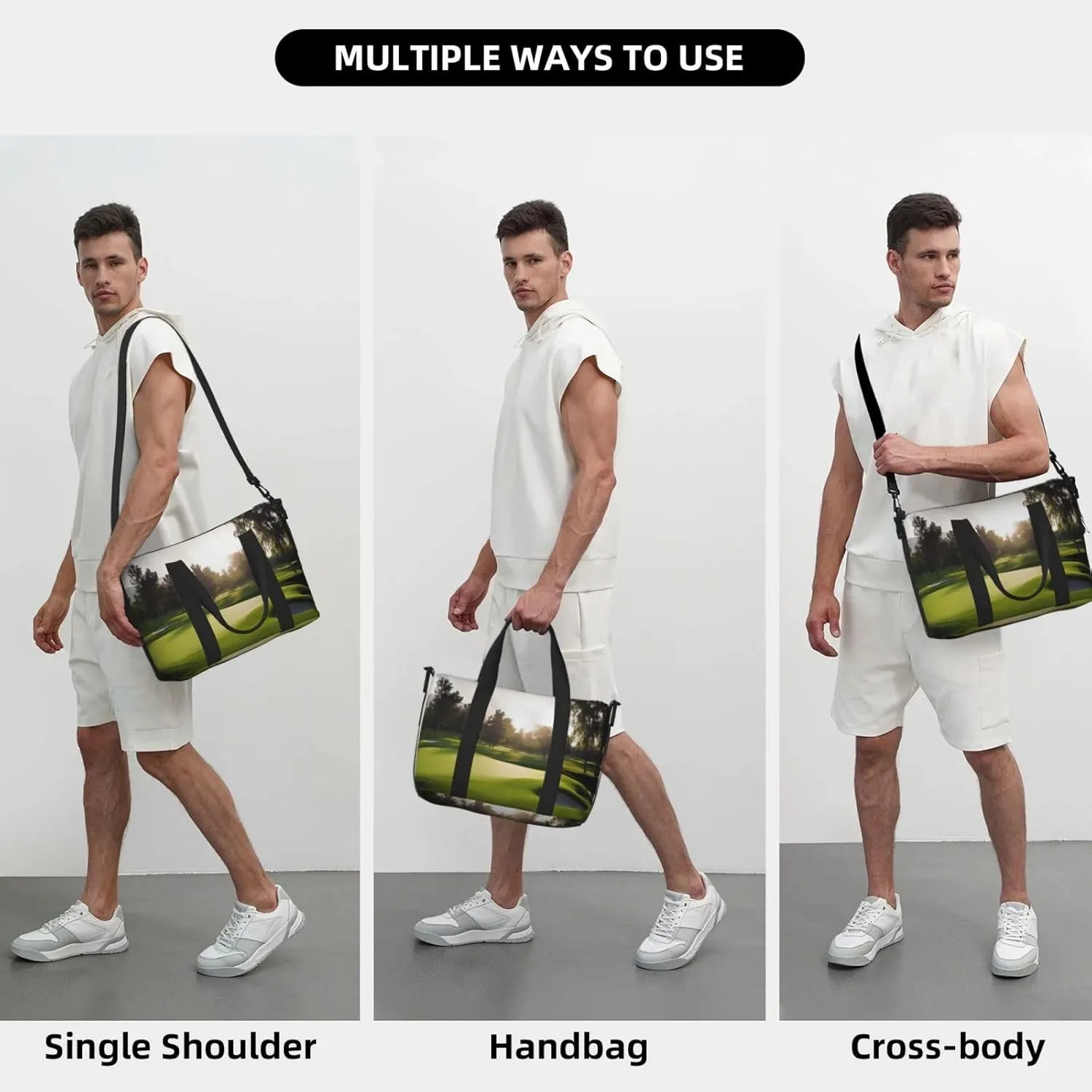 Sports Gym Bag for Women Men Travel Duffel Bag Tote Golf Course Weekender Bag Canvas Carry on Overnight Bag for Travel Swimming Fitness Workout Sports Duffle Bag