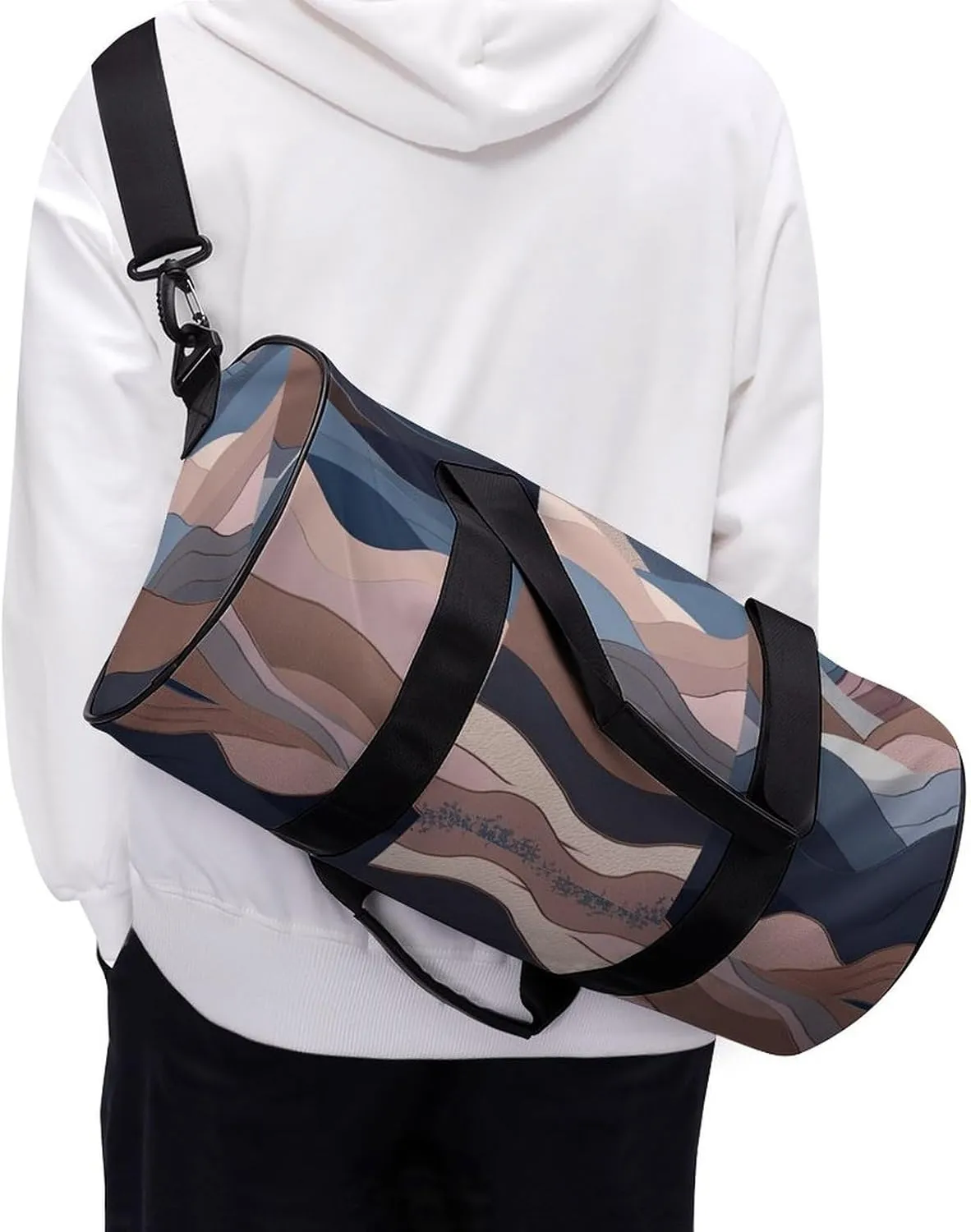 Sports Gym Bag for Women Men Travel Duffel Bag Tote Weekender Bag Beige Landscape Carry on Overnight Bag for Travel Swimming Fitness Workout Sports Duffle Bag