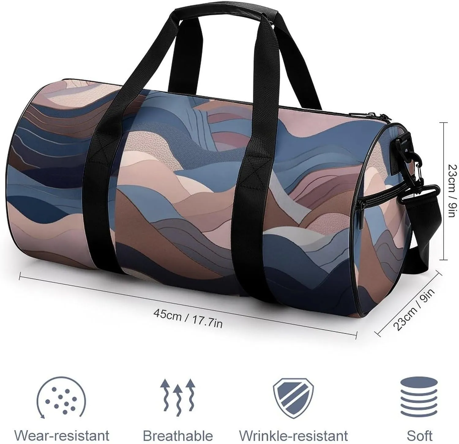 Sports Gym Bag for Women Men Travel Duffel Bag Tote Weekender Bag Beige Landscape Carry on Overnight Bag for Travel Swimming Fitness Workout Sports Duffle Bag