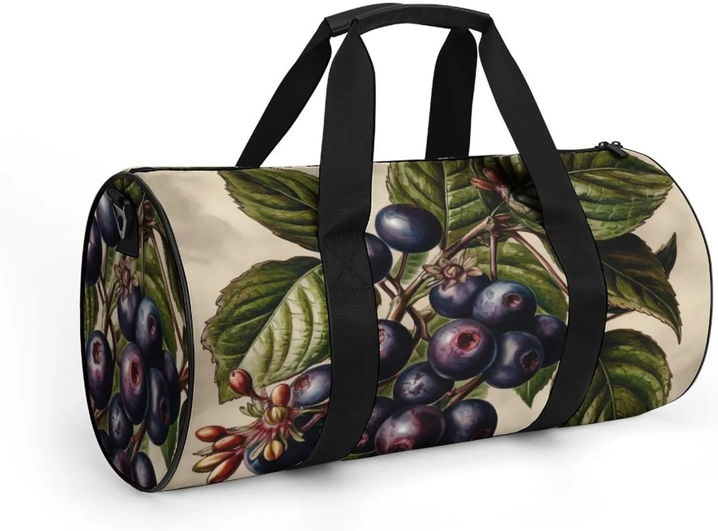 Sports Gym Bag for Women Men Travel Duffel Bag Tote Weekender Bag Purple Berries Carry on Overnight Bag for Travel Swimming Fitness Workout Sports Duffle Bag