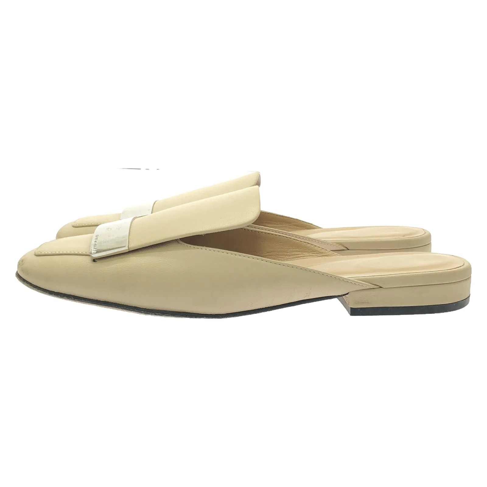Sr1 Flat Mule Sandals Mule Sandals Leather Beige