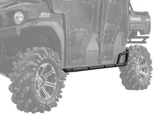 SuperATV Heavy Duty Nerf Bars for 2015  Kawasaki Mule Pro FXT / 2016  Mule Pro FXT Ranch Edition | Made With 1.75" Diameter Steel Tubing | UV-Resistant Powder Coat Finish | Bolt-On Mounting Process