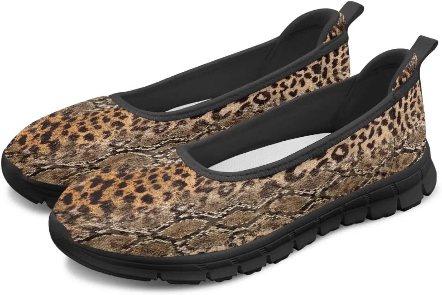 SYtrade Women's Slip On Loafers Walking Travel Shoes Black Sole