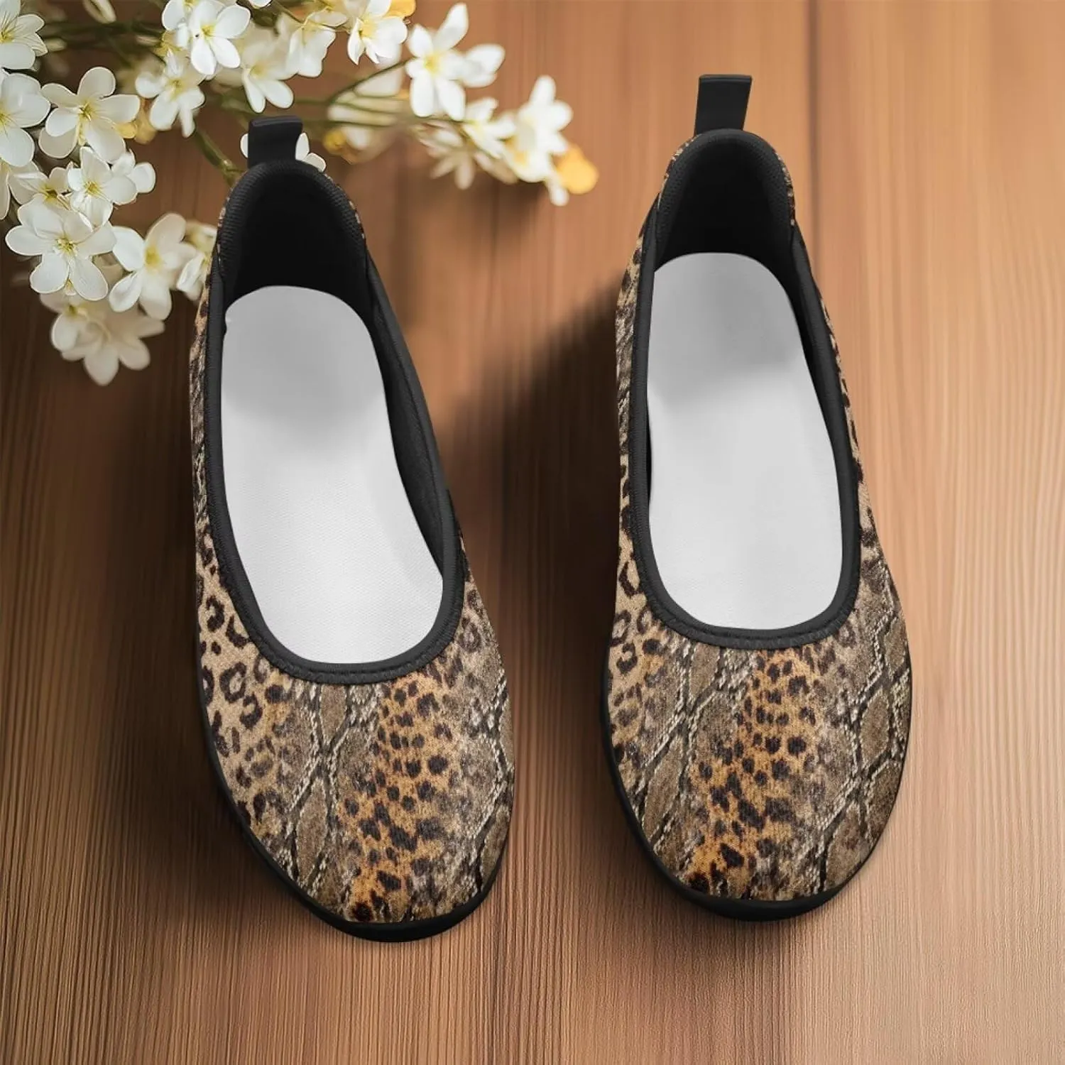 SYtrade Women's Slip On Loafers Walking Travel Shoes Black Sole