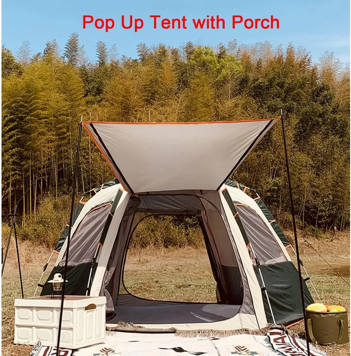 Tents for Camping 3/4 Person Pop Up Tent Beach Tent Sun Shelter,Camping Tents 4 Man Portable Backpacking Tent,Waterproof,Advanced Ventilation, Festival Essential, White
