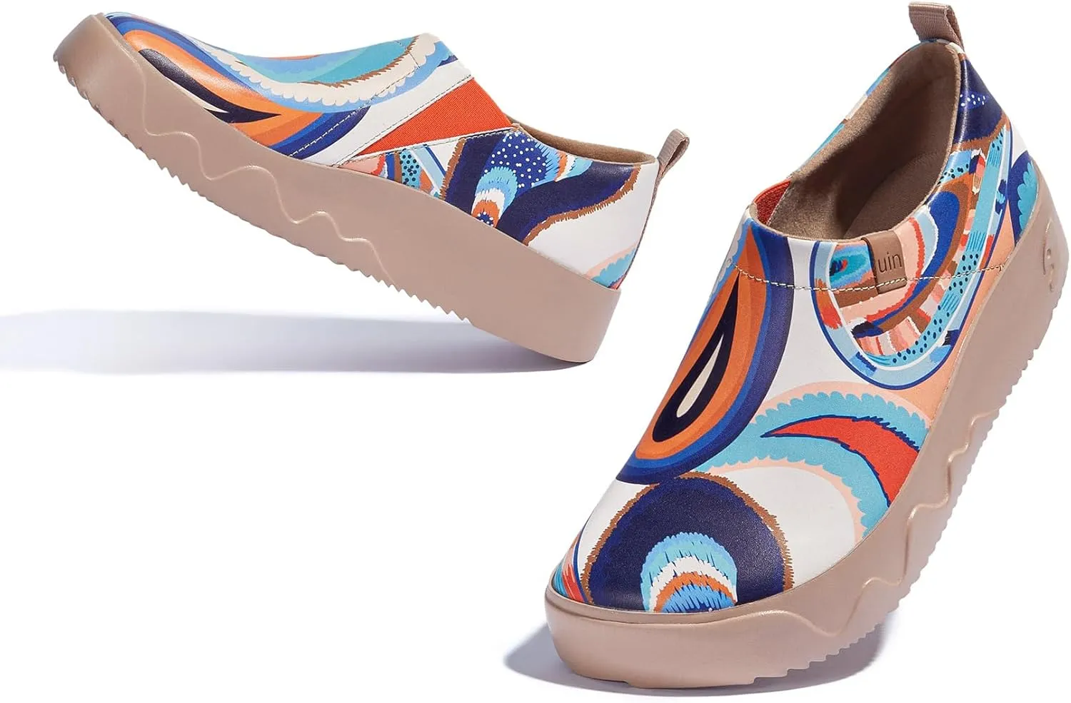 UIN Women's Art Travel Walking Shoes Slip On Casual Lightweight Wide Toe Fashion Sneaker Toledo Ⅸ