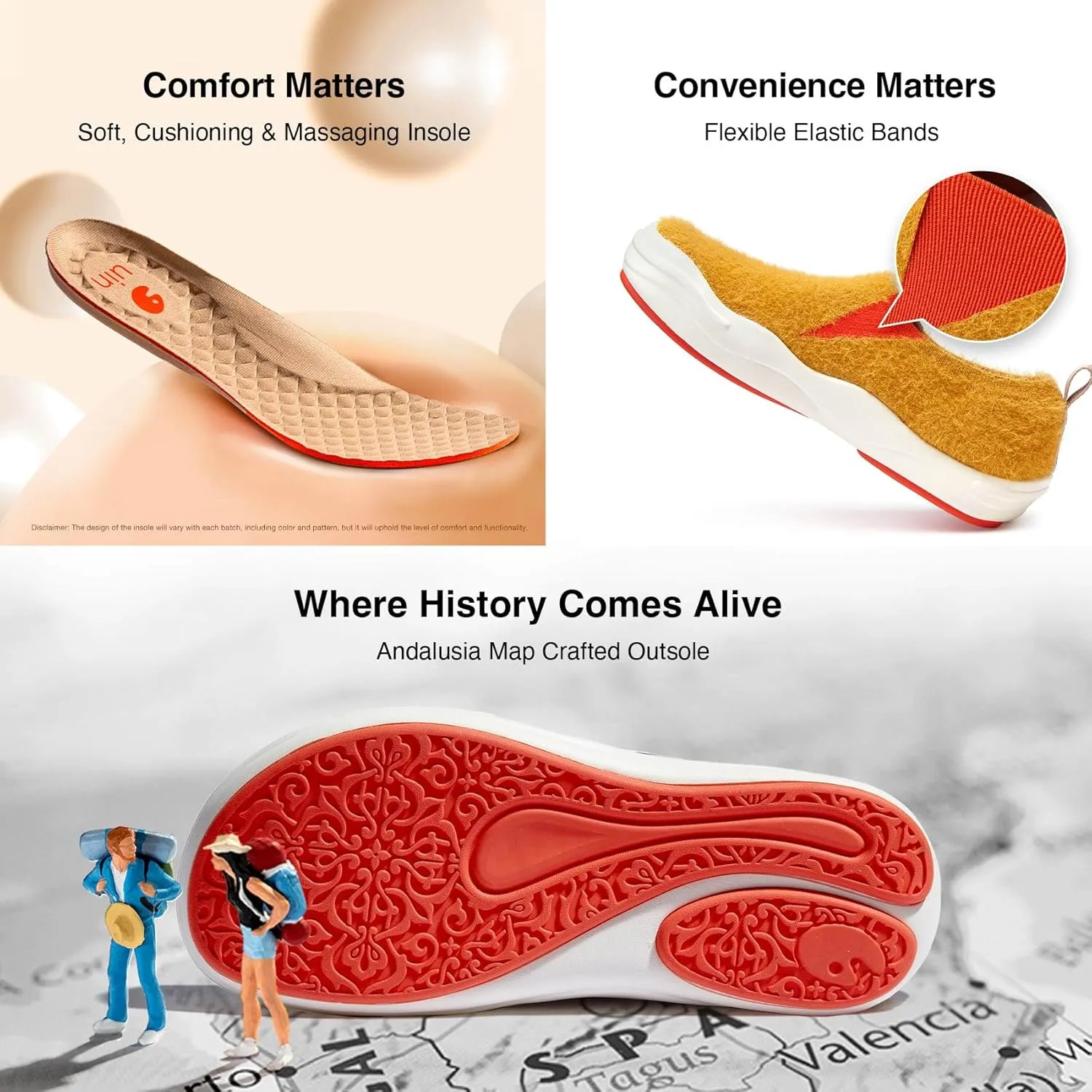 UIN Women's Slip On Loafers Lightweight Walking Sneaker Art Travel Shoes Toledo Ⅷ