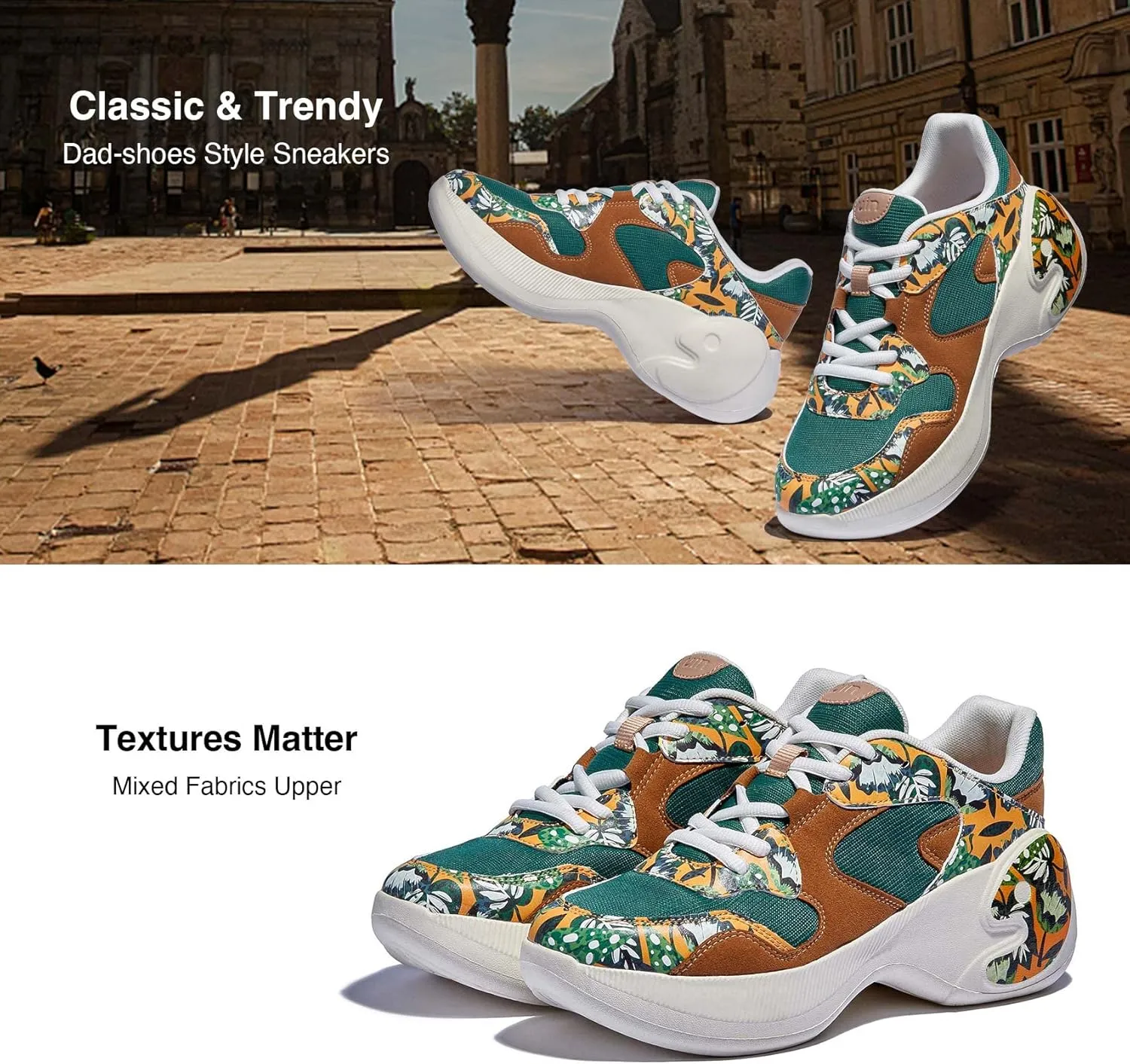 UIN Women's Travel Walking Shoes Art Painted Slip Ons Casual Lightweight Comfortable Chunky Fashion Sneaker Zaragoza Series