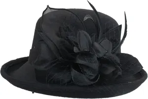 UTOWO Women Men Wool Felt Derby Hat Rolled Brim Church Bowler Hats Funny Dress Up Fedora Hat Halloween Prop S/M