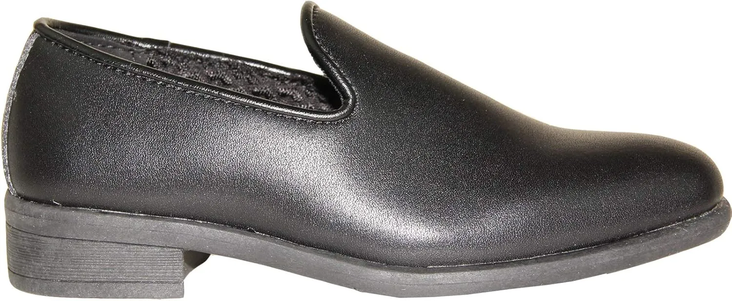 VANGELO Boy Dress Shoe Vallo Oxford Lace Up and Loafer Slip On Formal Tuxedo for Prom Wedding Ortholite Insole Size from Toddler to Big Kid