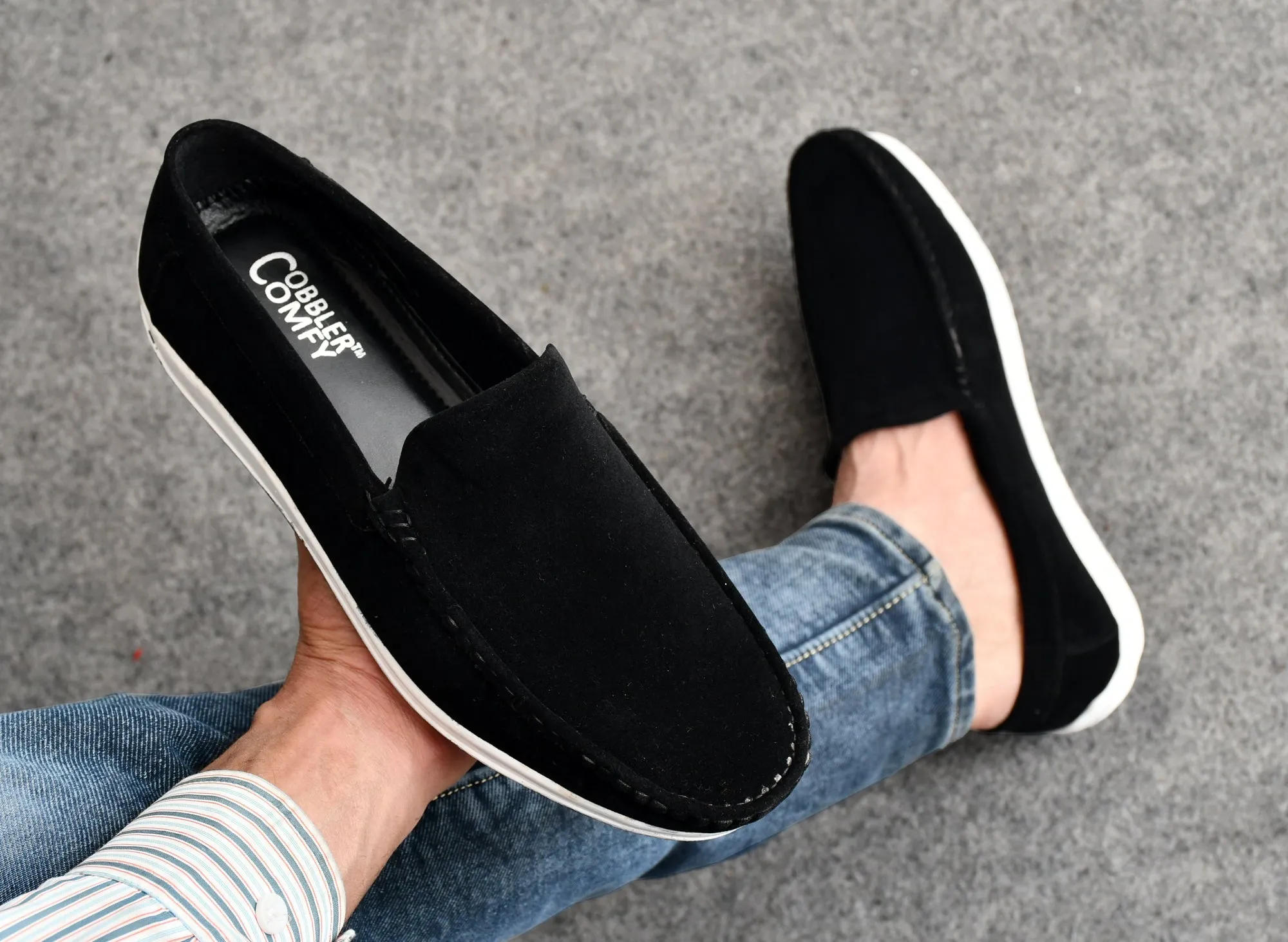 Velvet Classic Pull-on Loafer for Men  Black
