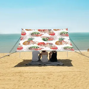 Watercolor Squid Octopus Beach Camping Tent Sun Shelter for Whole Family, Beach Shade Canopy with UPF50  UV Protection,Easy Set Up and Carry,Outdoor Shade for Trips, Fishing, Backyard Fun Picni